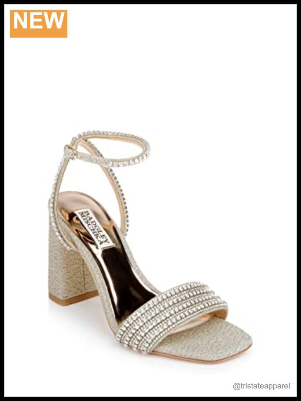 Badgley Mischka Women's Becca Leather Lined Ankle Strap Heeled Sandals for